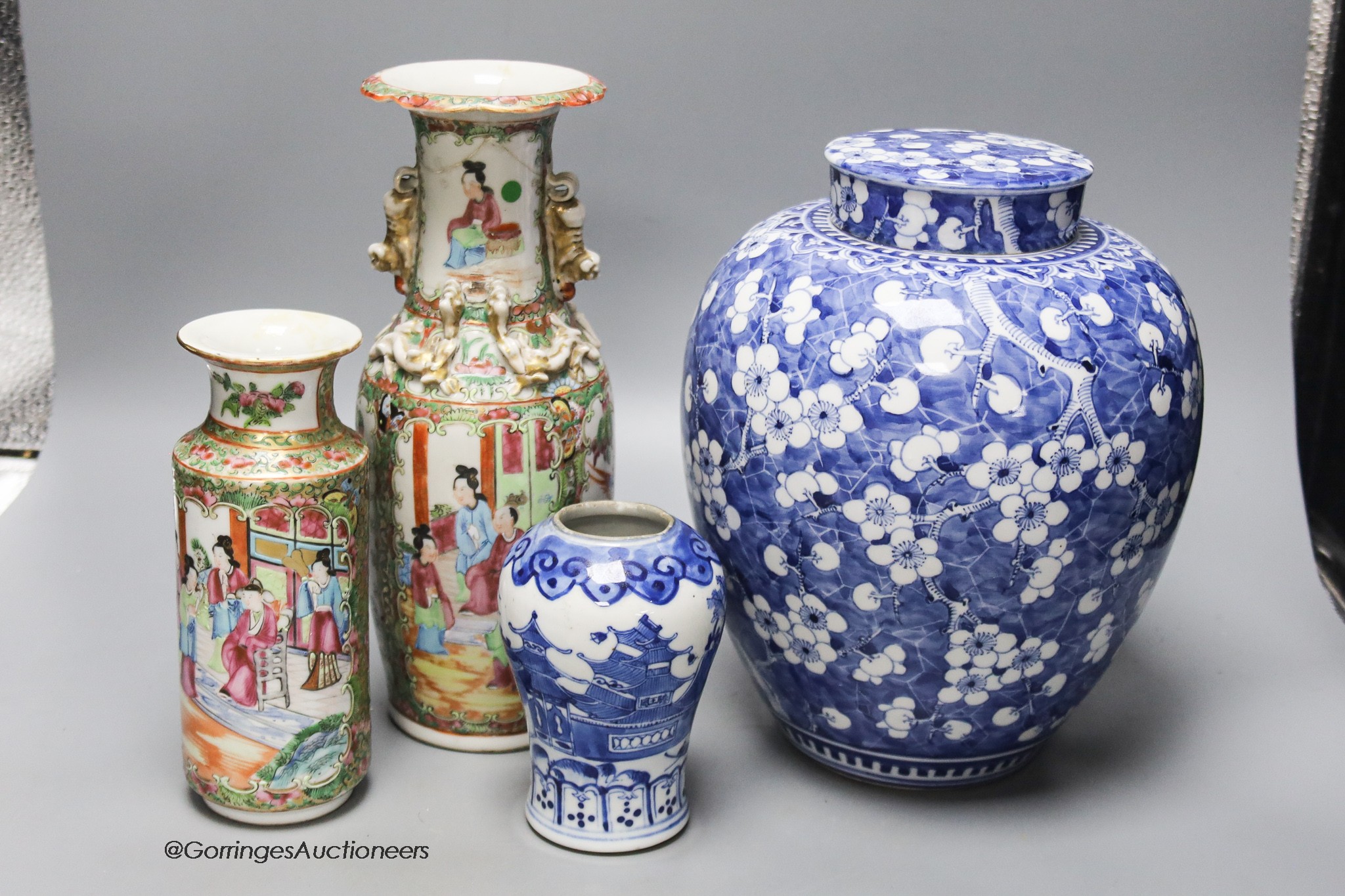 Four Chinese porcelain jars or vases